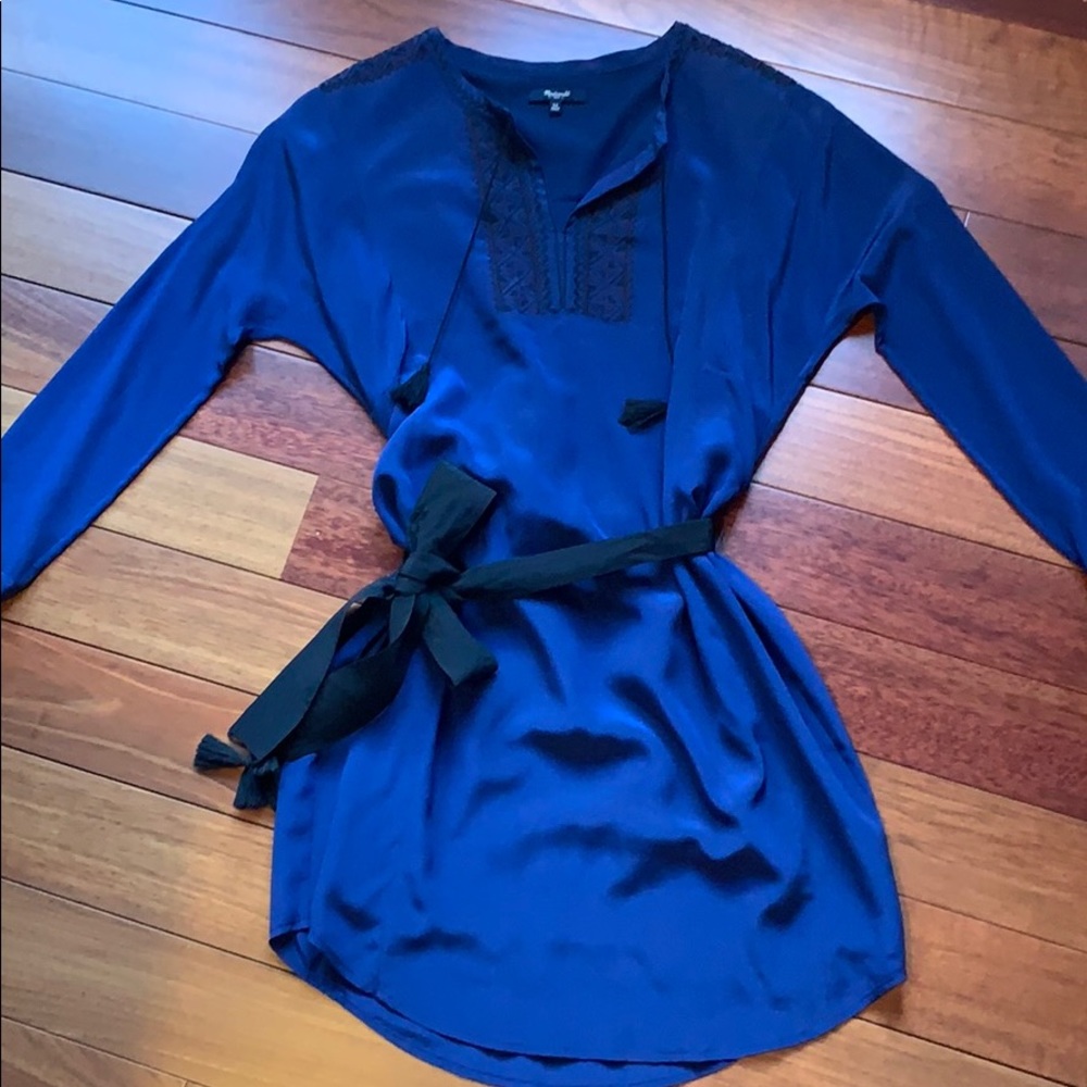 NWOT Madewell Blue Dress Size XSMALL 100%SILK